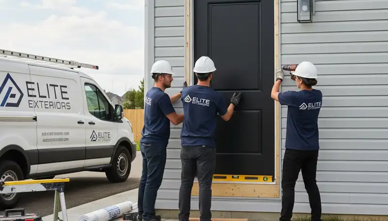 Professional door installation and vinyl siding in Rochester NY by Next Level Exteriors