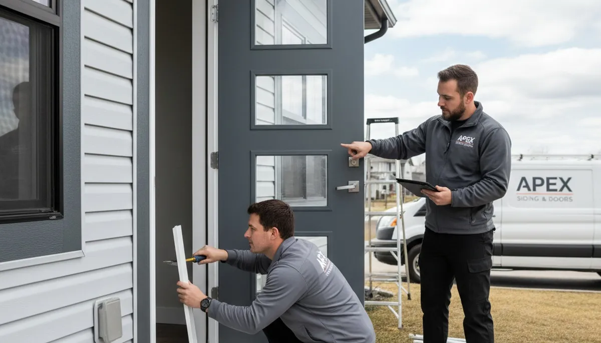 Vinyl siding and door repair service in Rochester NY by Next Level Exteriors