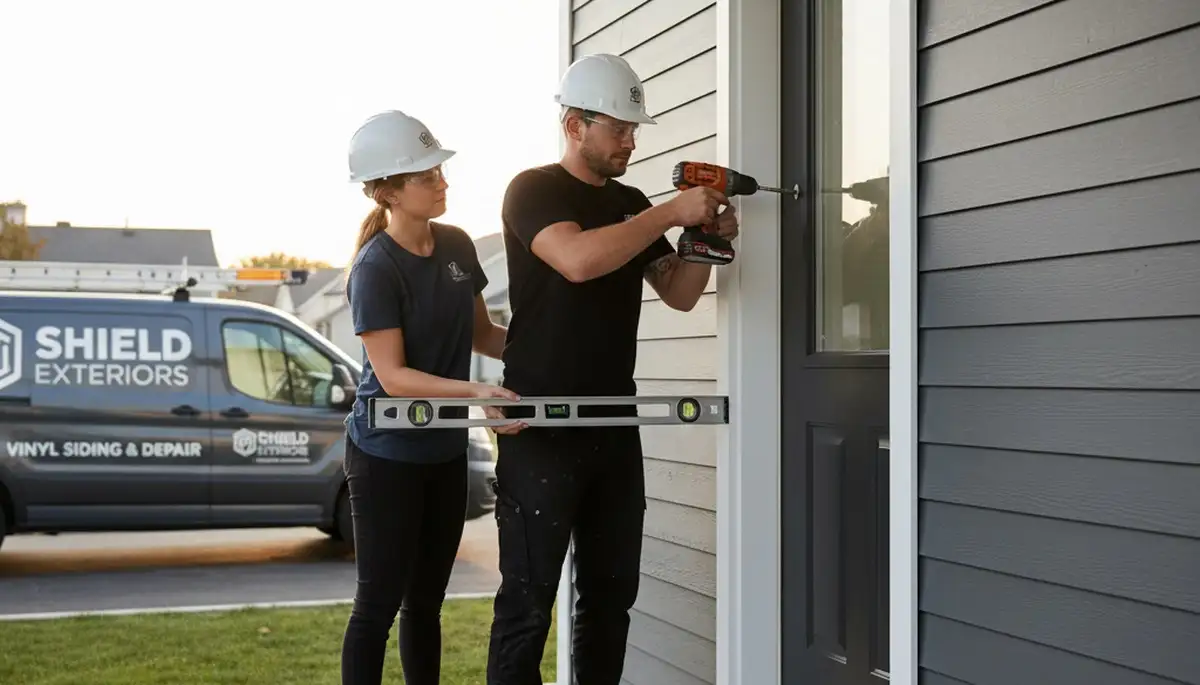 Vinyl siding and door repair service in Rochester NY by Next Level Exteriors exterior specialists