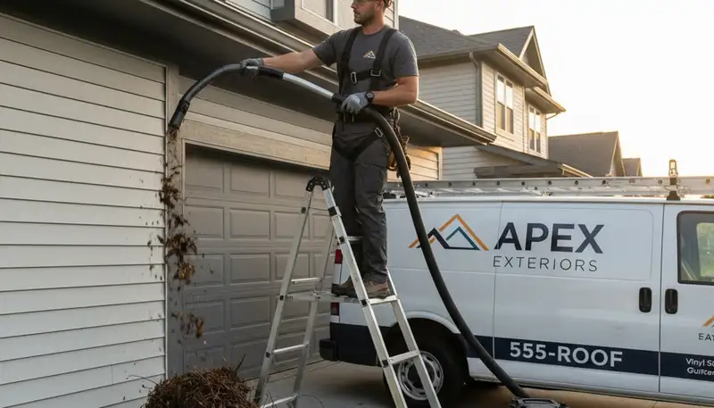 Professional gutter cleaning service in Rochester, NY by Next Level Exteriors