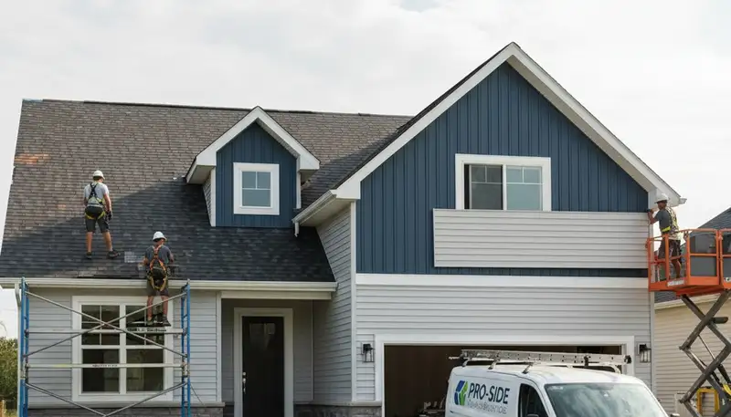 Professional vinyl siding installation on home exterior in Rochester, NY by Next Level Exteriors