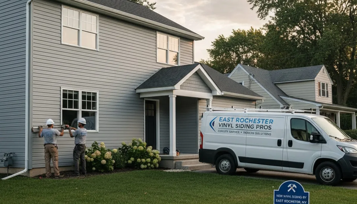Professional vinyl siding installation on home exterior in Rochester, NY