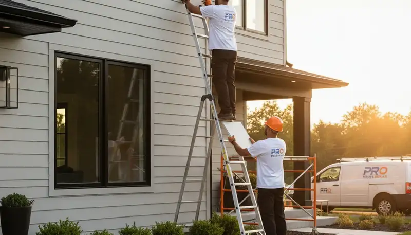 Vinyl siding repair on Rochester NY home exterior by Next Level Exteriors professionals