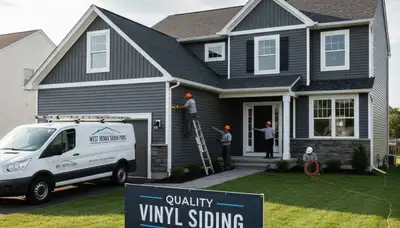 Professional vinyl siding installation on home exterior in Rochester, NY